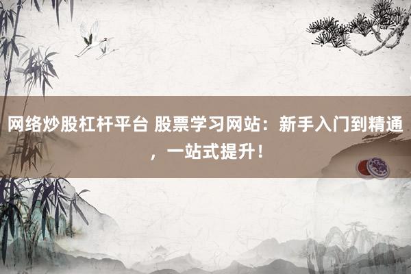 网络炒股杠杆平台 股票学习网站：新手入门到精通，一站式提升！